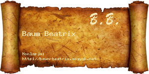 Baum Beatrix névjegykártya